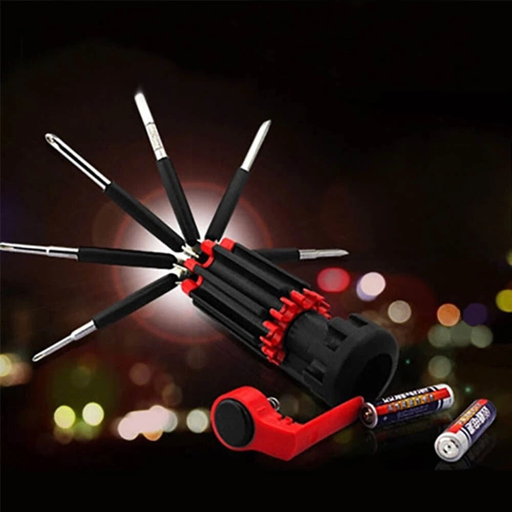 Multifunction 8 In1 Screwdriver Craftsman Repair Tools Set Kit W/ LED Light Tool