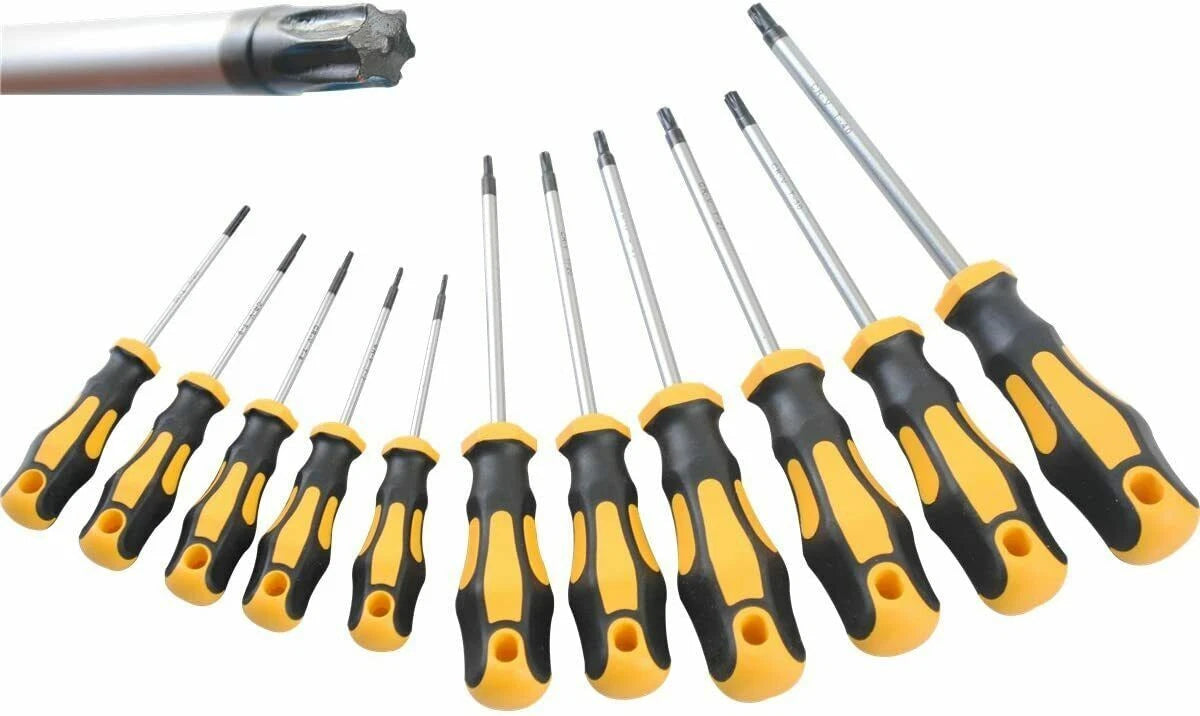Set 11 Screwdriver Magnetic Torx + Hole Central Resistorx Pro Screw Security