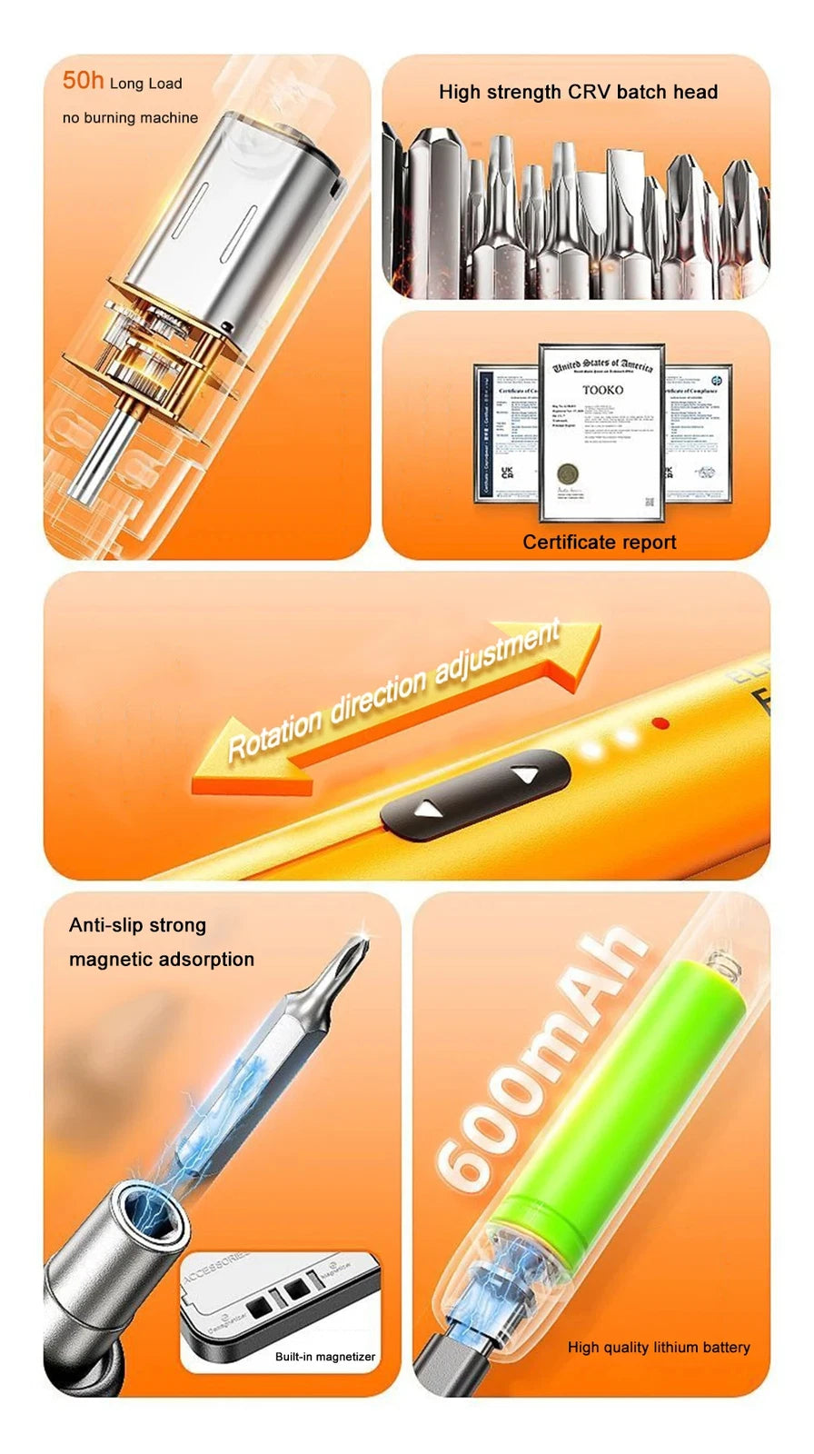 Electric Screwdriver Set Precision Power Tool Kit Rechargeable Wireless Bits