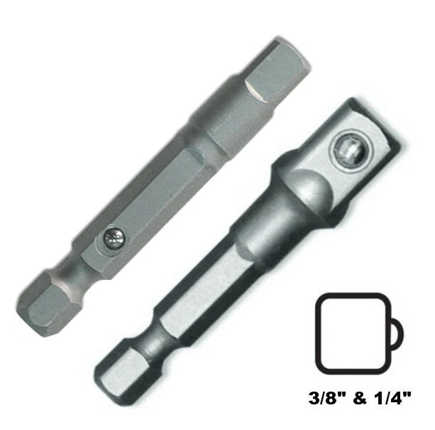 Megapro 1/4" and 3/8" Drive 2" Socket Screwdriver Adapter Bit Quick Change