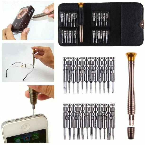 Small Mini Precision Screwdriver 25 Pcs Set Magnetic Bits Phones Watch Jewelry