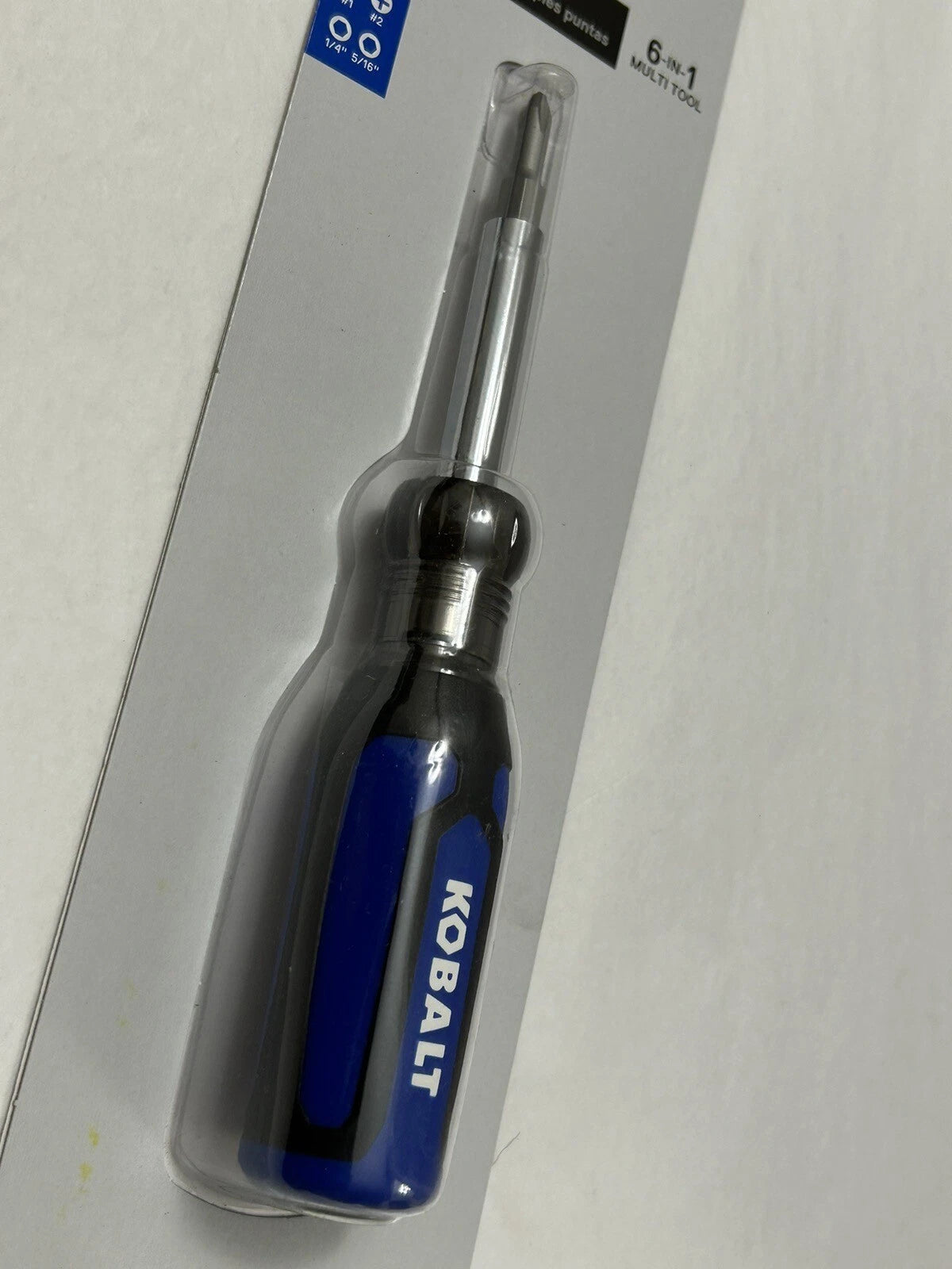 New Kobalt 6 in 1 Multi-Bit Screwdriver Chrome Plated Phillips and Flat (SH6)