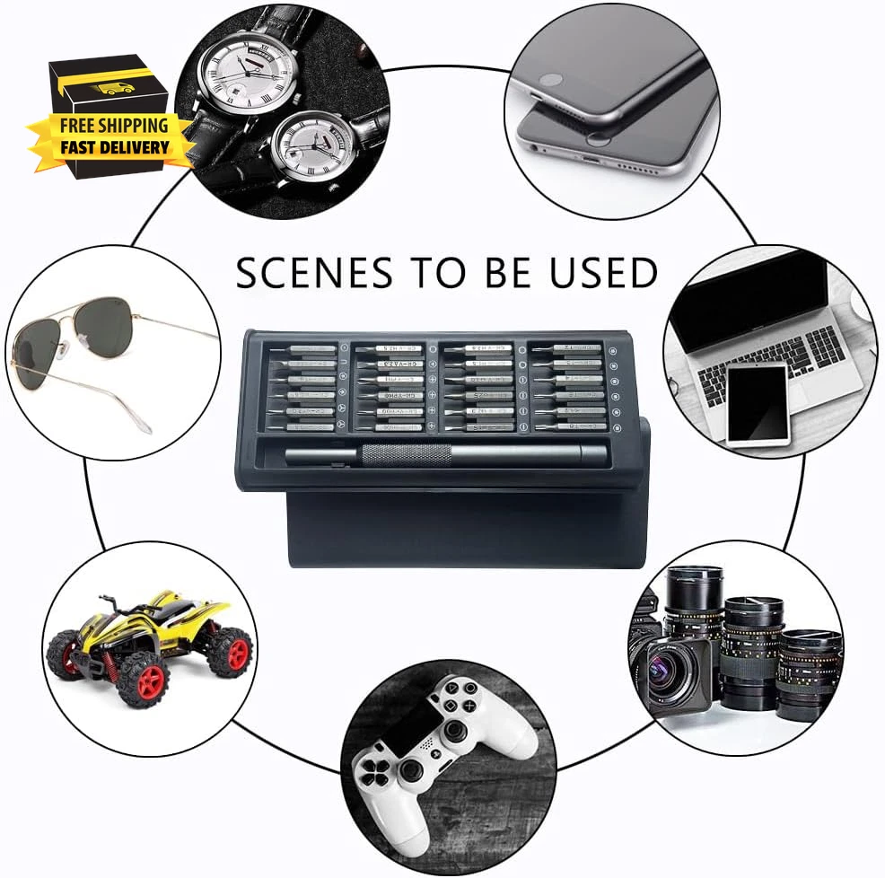 Eye Glass Repairing Kit, 25-In-1 Small Precision Screwdriver Set, Magnetic Mini