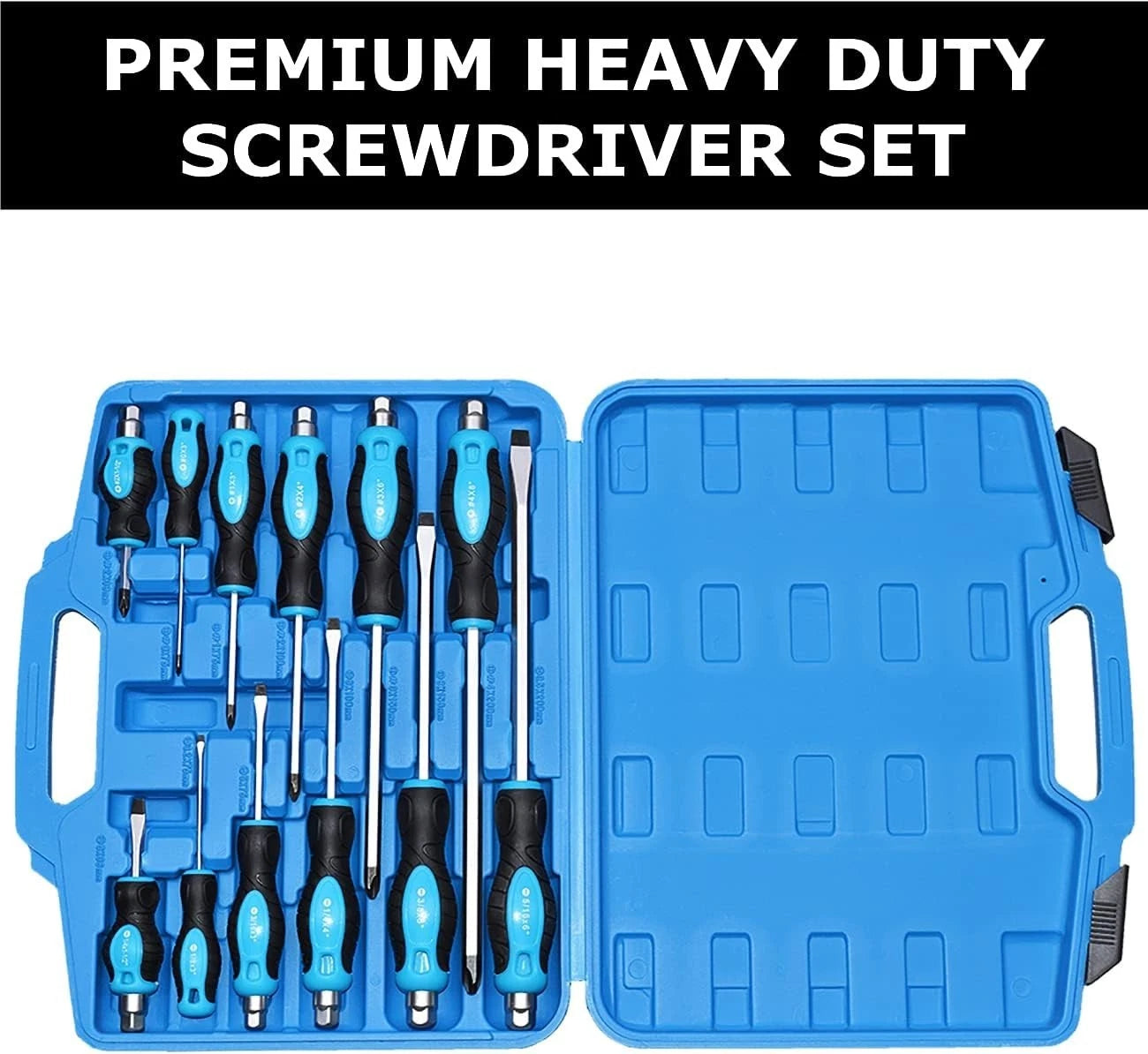 Go-Thru Heavy Duty Screwdriver Set: 12-Piece Chrome Vanadium Steel Tool Kit