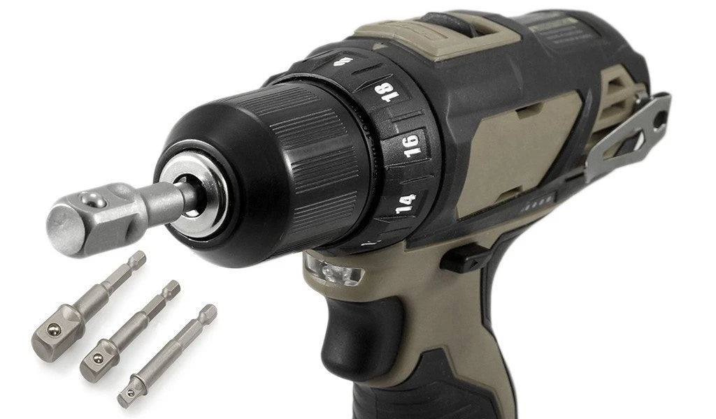 Socket Adapter Set 3pc 1/4" 3/8" 1/2" Impact Drill Bits Driver Adapter