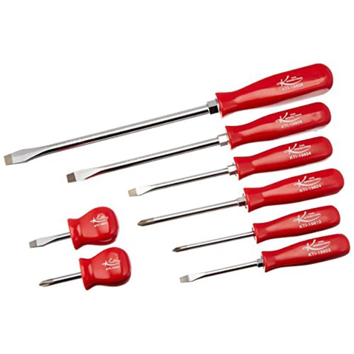 Screwdriver Set Phillips & Slotted 8PC RED