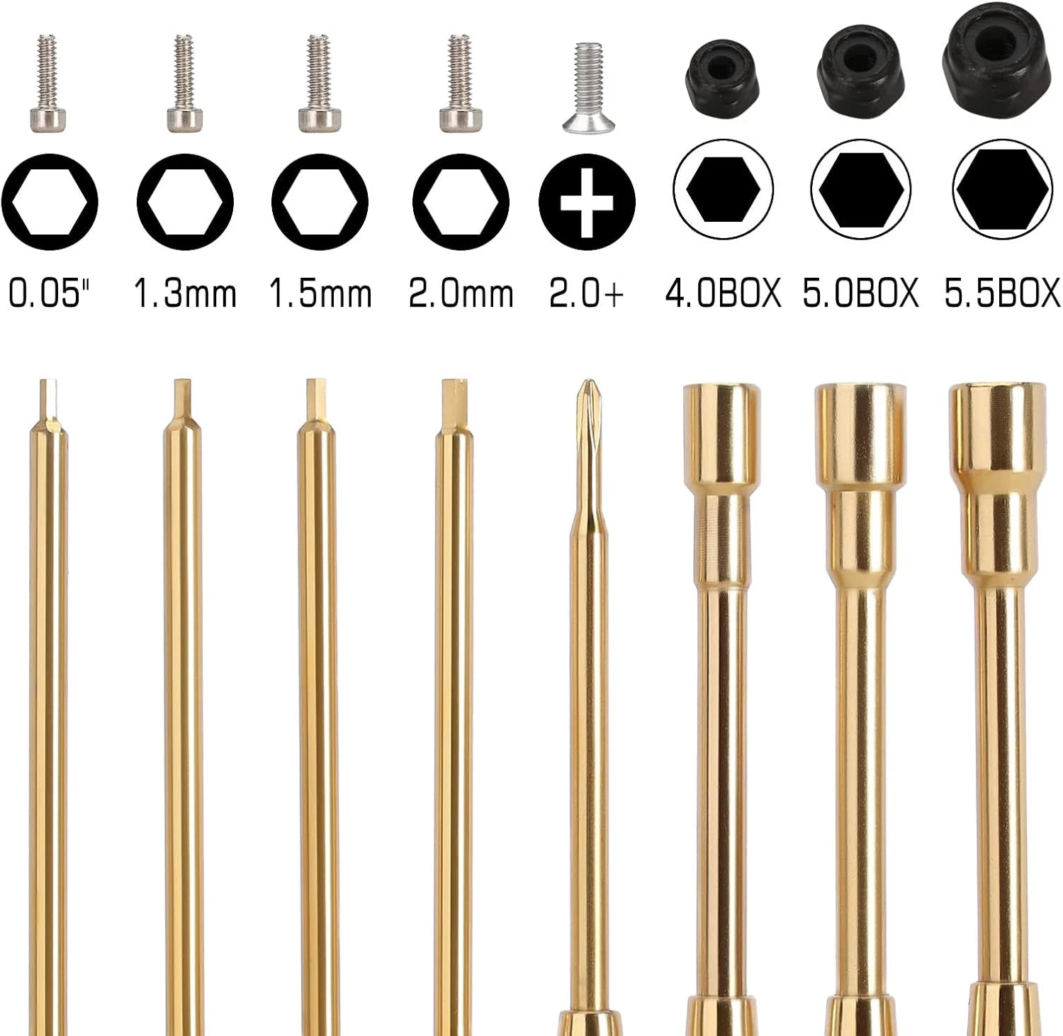 INJORA 8 in 1 RC Hex Screwdriver Nut Driver & Phillips Screwdriver Tool Set, 1/4