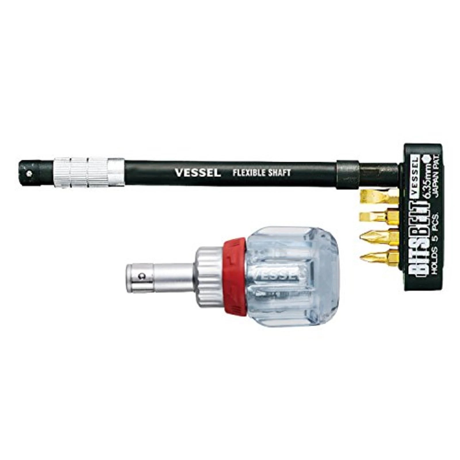VESSEL Ratchet Stubby Screwdriver with Flexible Shaft TD-6700FX-4 made in Japan