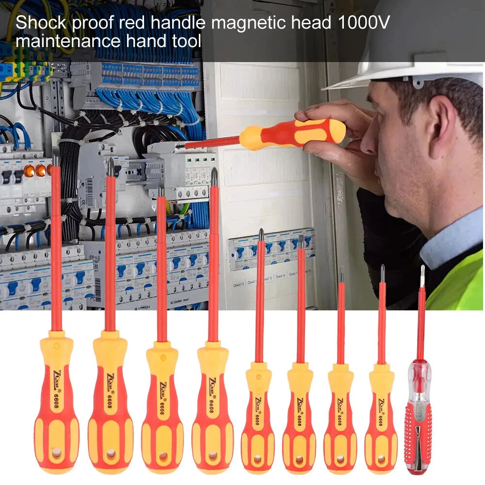 Magnetic Screwdriver Set Insulated Phillips Slotted Bits Electrician Hand Tools-