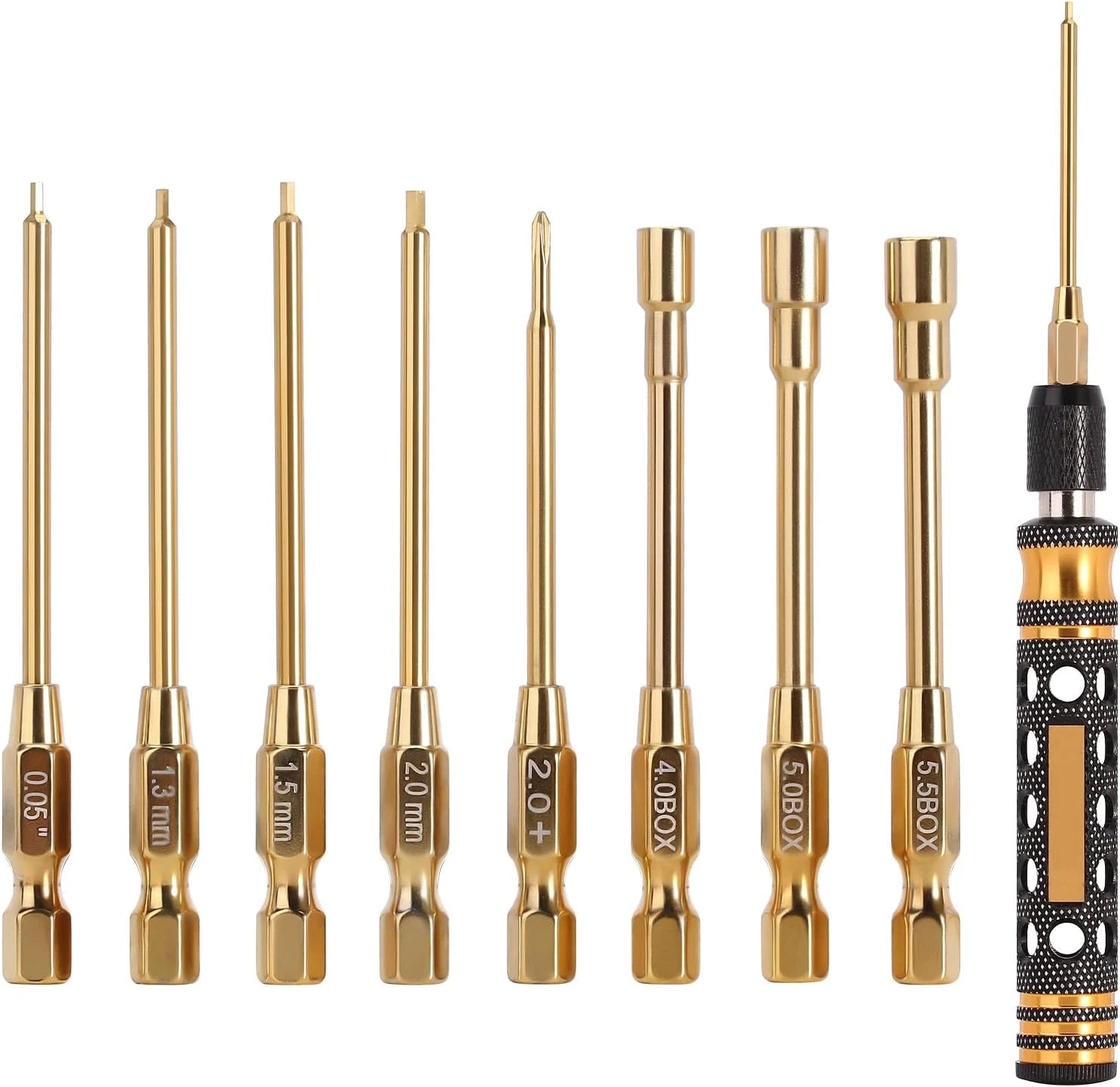 INJORA 8 in 1 RC Hex Screwdriver Nut Driver & Phillips Screwdriver Tool Set, 1/4