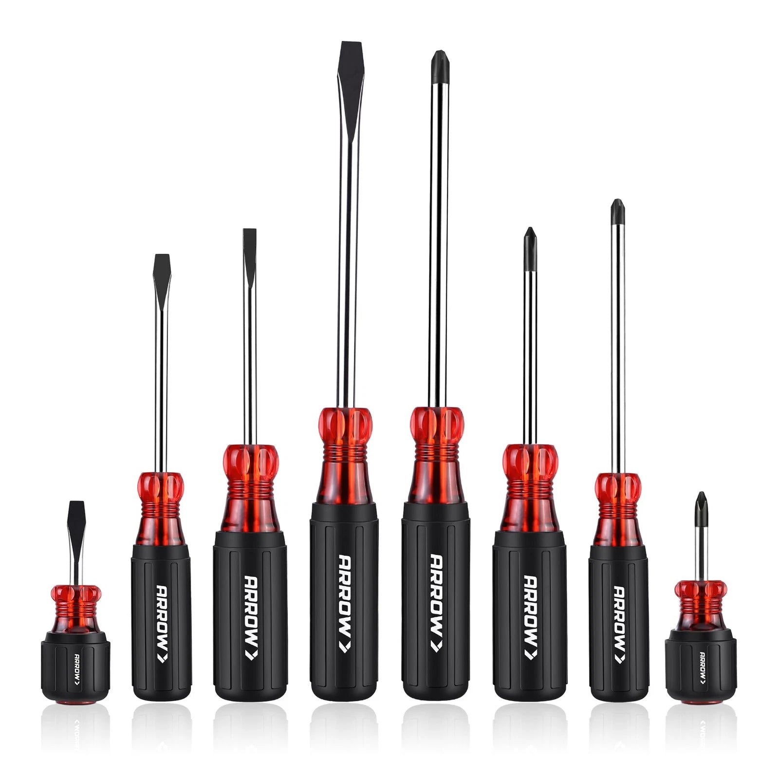 ARROW 8 PCS Magnetic Screwdriver Set, Professional S2 Steel Screw Driver Kit ...
