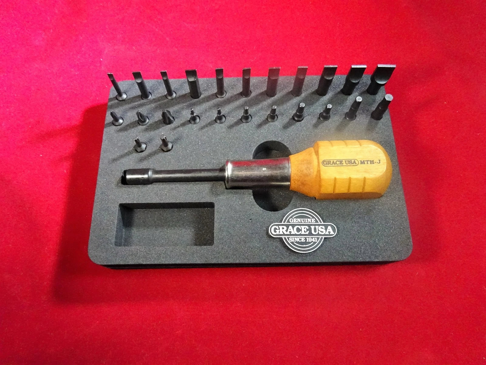 GRACE USA MT-24 Gunsmith 24 Bit Magnetic Tip Screwdriver & Stand Set USA MADE