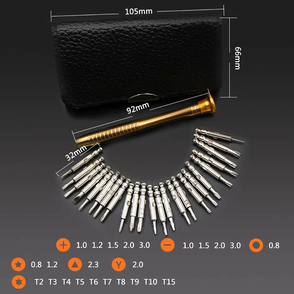 Small Mini Precision Screwdriver 25 Pcs Set Magnetic Bits Phones Watch Jewelry