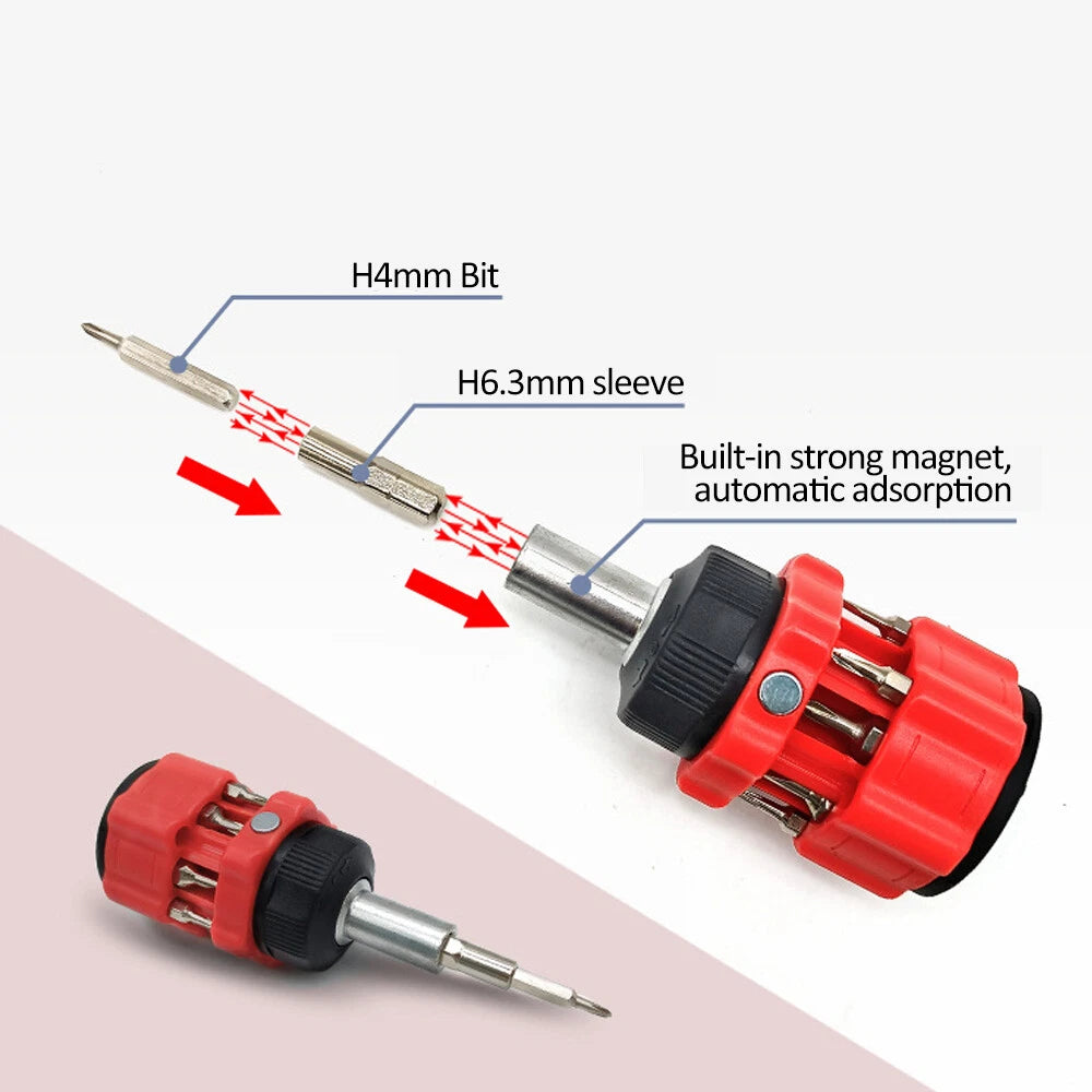 Ratchet Screwdriver 12-in-1 Ratcheting Screwdriver Tool Set Multi K3A1