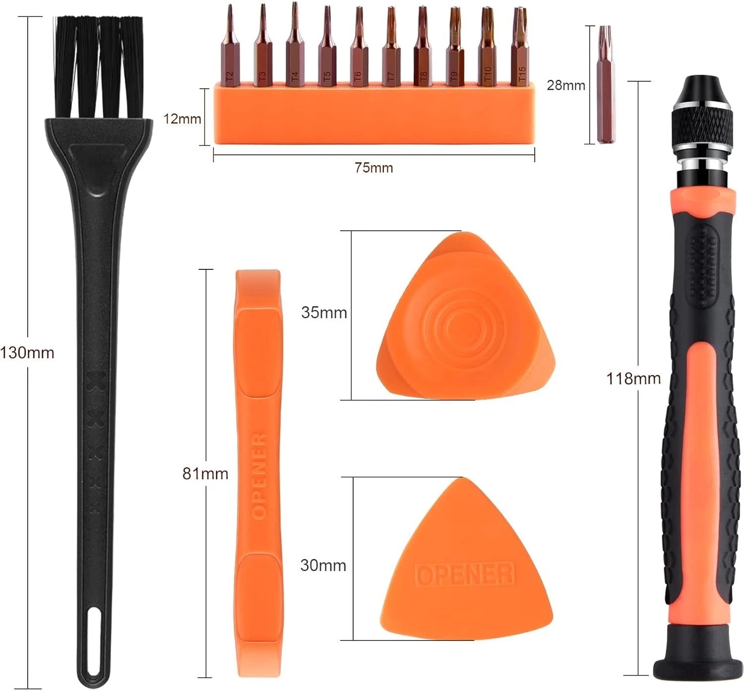 ASTARON 10 in 1 Torx Screwdriver Set with T2 T3 T4 T5 T6 T7 T8 T9 T10 T15 Inter