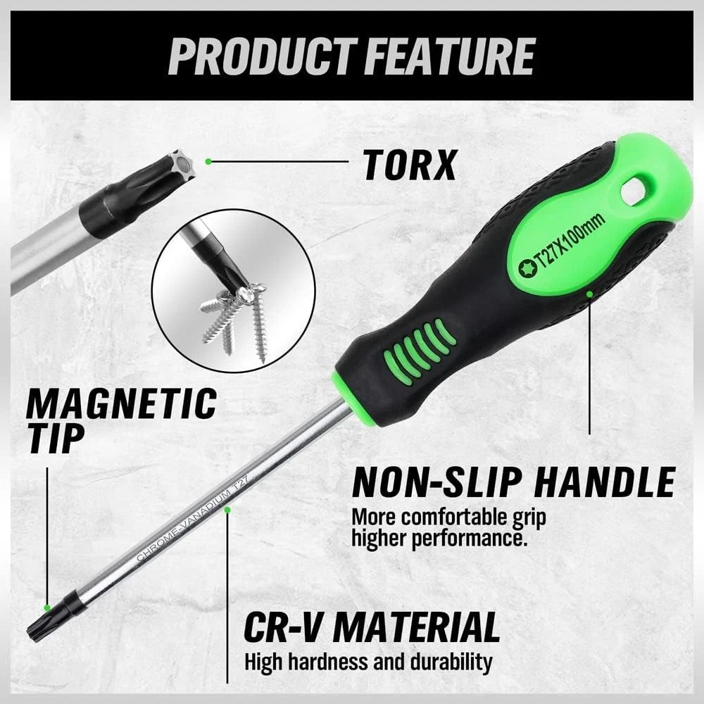 SWANLAKE Magnetic Torx Screwdriver Set - 13 Pieces - T5 to T40 Star Black