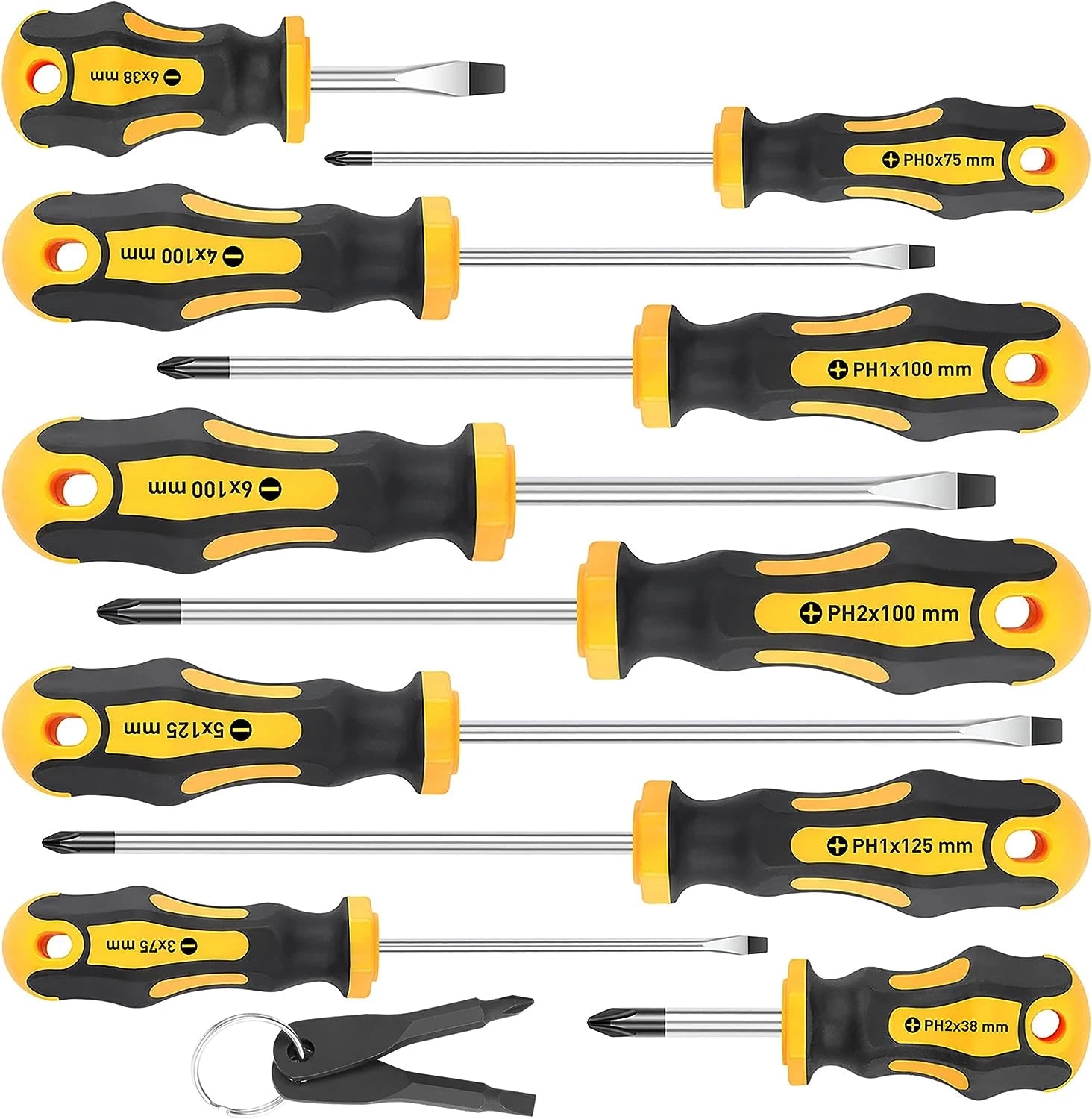 Amartisan 10-Piece Magnetic Screwdrivers Set, 5 Phillips and 5 Slotted Tips Prof