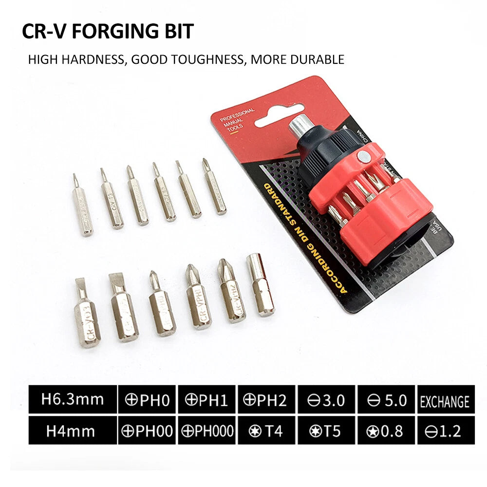Ratchet Screwdriver 12-in-1 Ratcheting Screwdriver Tool Set Multi K3A1