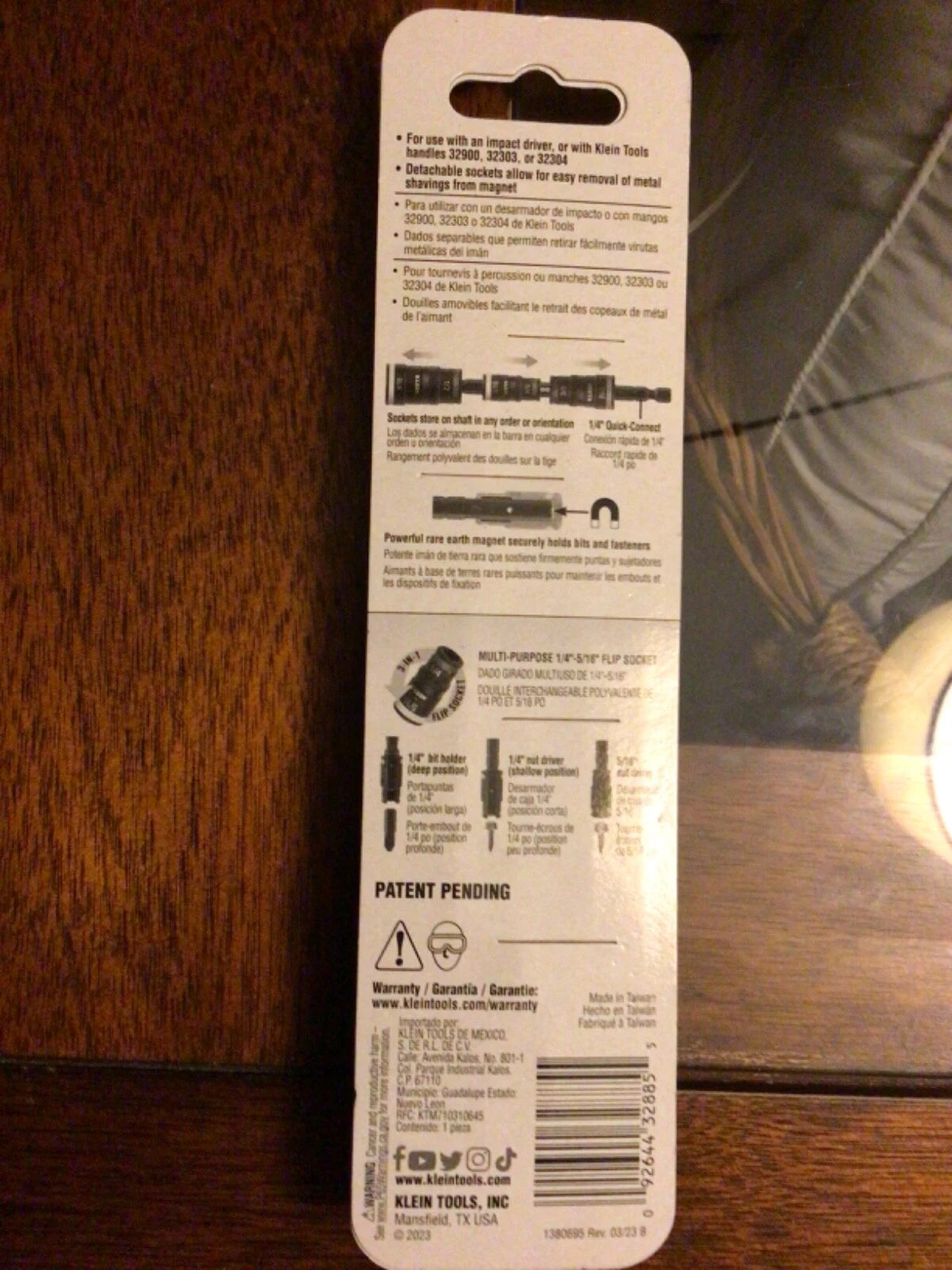 Klein Tools 7-in-1 Impact Flip Socket Set  5" Center Bit With 6 Hex Sizes 32933G