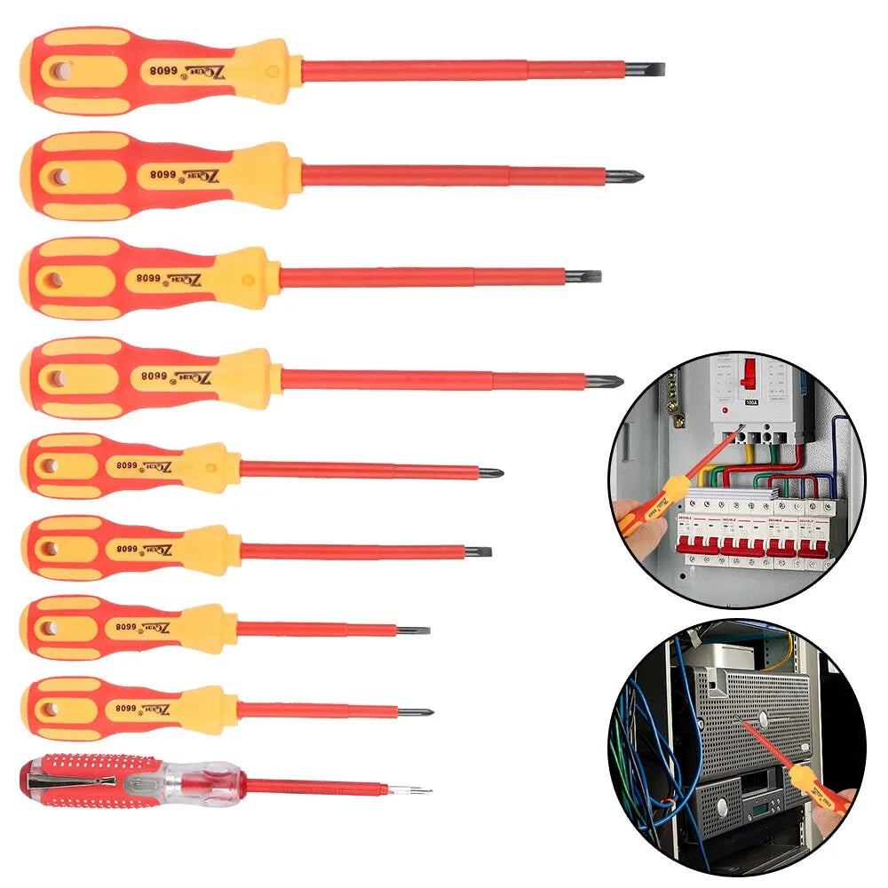 Magnetic Screwdriver Set Insulated Phillips Slotted Bits Electrician Hand Tools-