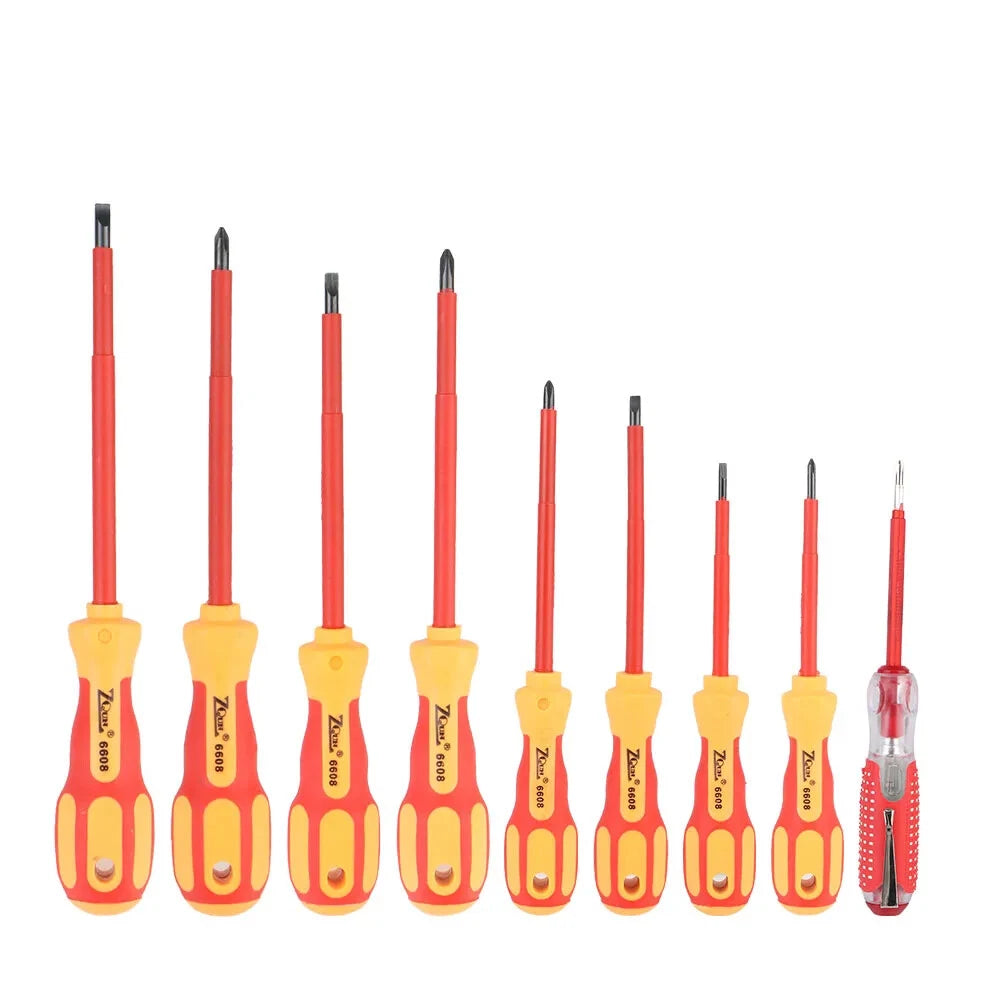 Magnetic Screwdriver Set Insulated Phillips Slotted Bits Electrician Hand Tools-