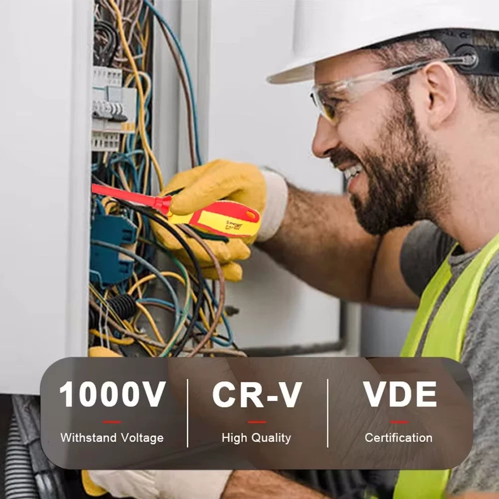 Electrician Repair Tools Kit 13pcs 1000V Changeable Insulated w/ magnet