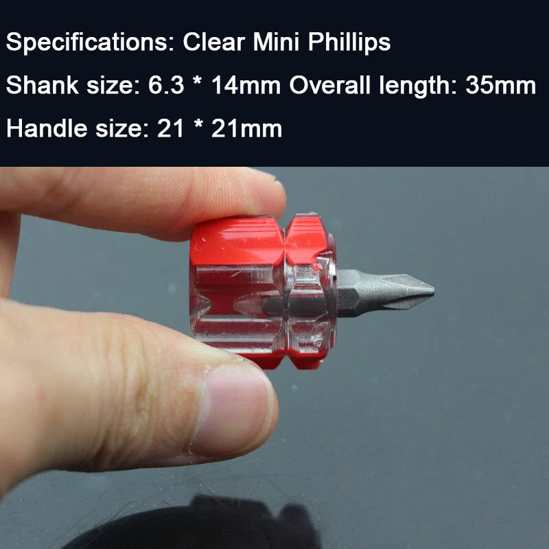 Clear Plastic Soft Grip Screwdriver Set Slotted /Phillips Head Small Screwdriver
