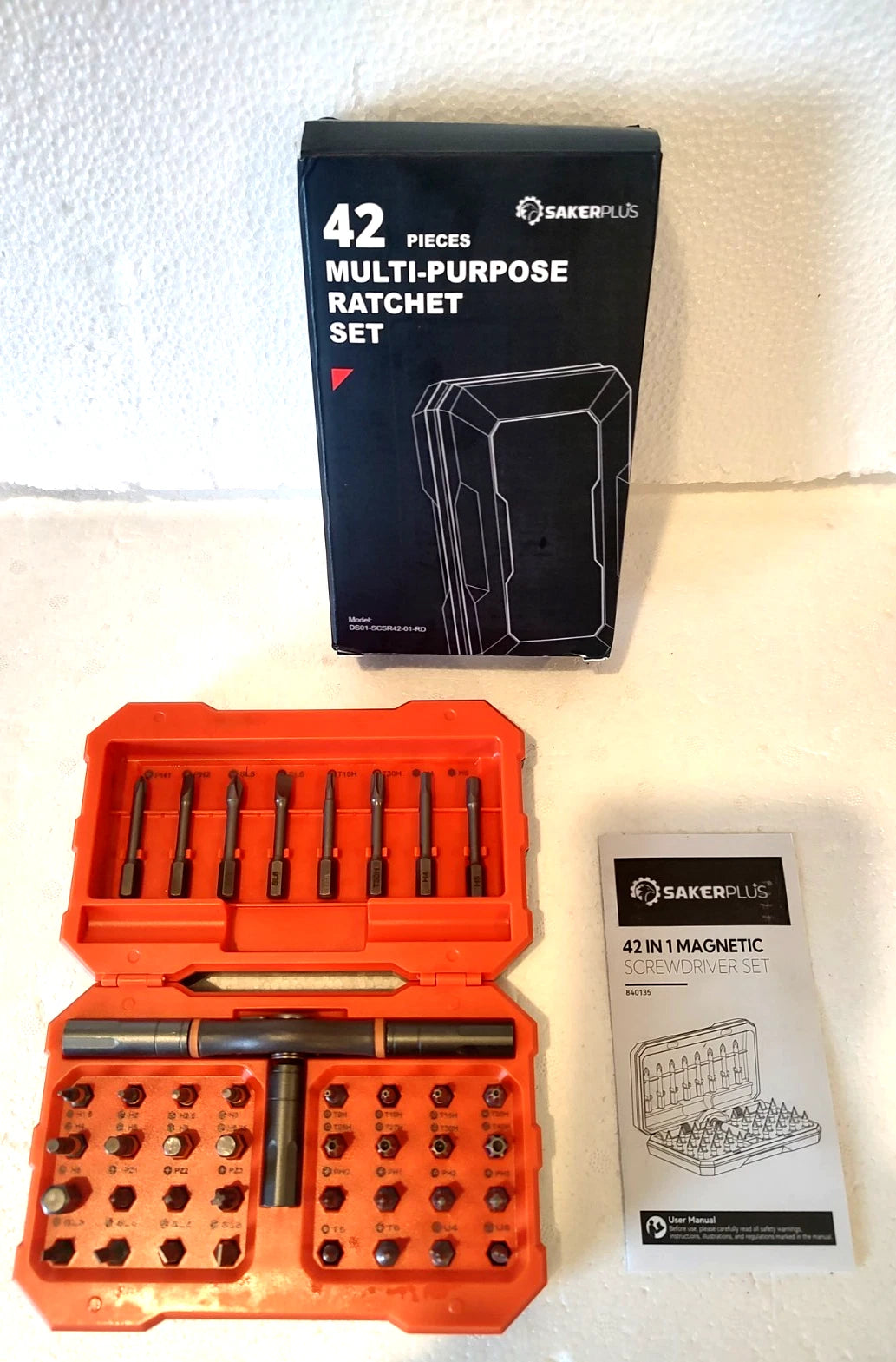 NEW Saker Plus 42 Multi-Purpose Magnetic Ratchet Set Model DS01-SCSR42-01-RD