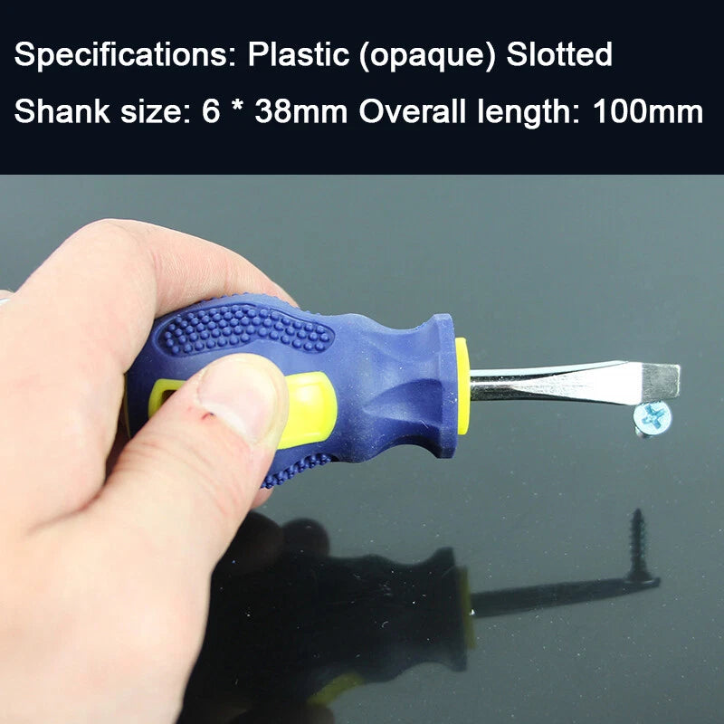 Clear Plastic Soft Grip Screwdriver Set Slotted /Phillips Head Small Screwdriver