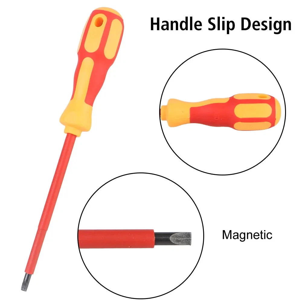 Magnetic Screwdriver Set Insulated Phillips Slotted Bits Electrician Hand Tools-