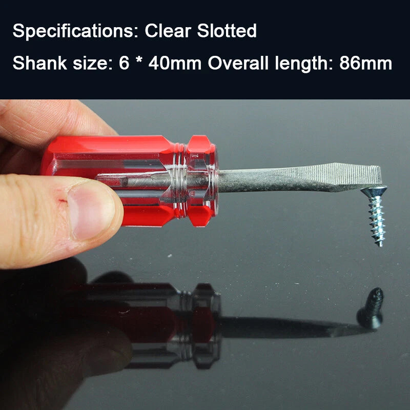 Clear Plastic Soft Grip Screwdriver Set Slotted /Phillips Head Small Screwdriver