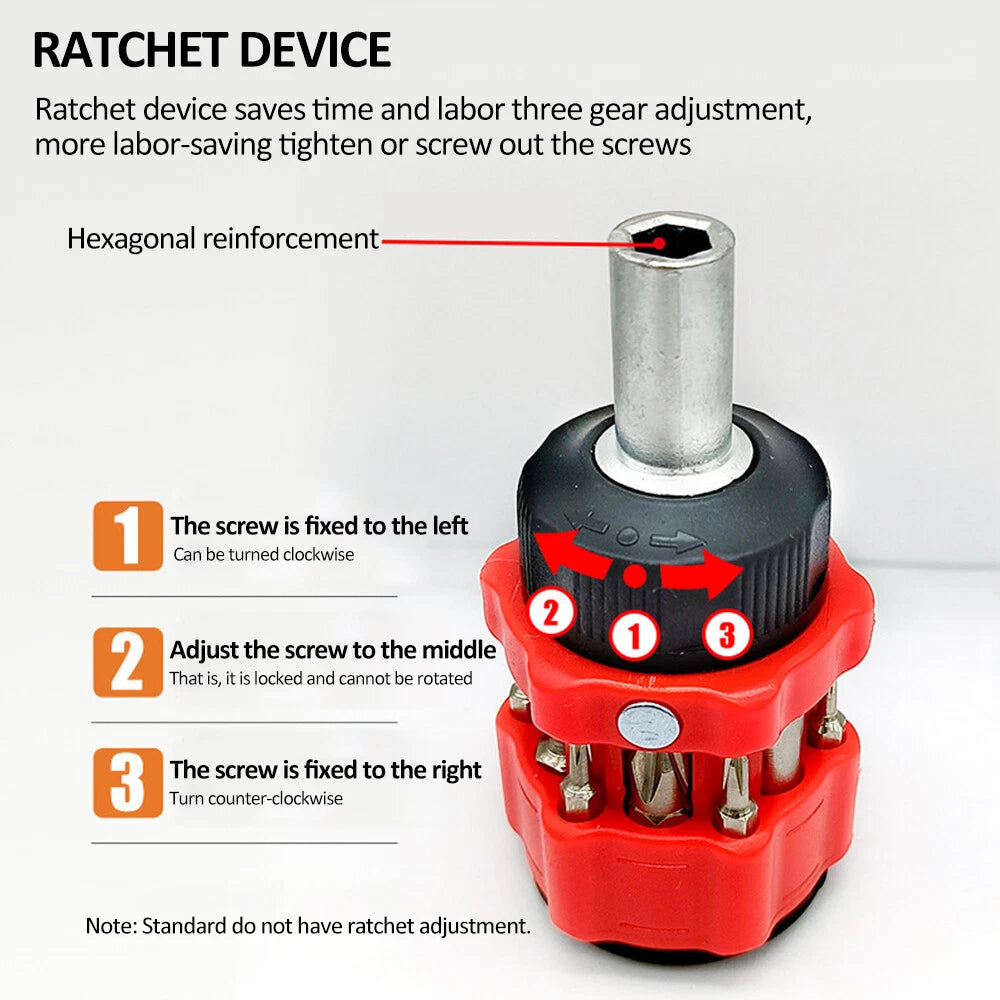 Ratchet Screwdriver 12-in-1 Ratcheting Screwdriver Tool Set Multi K3A1