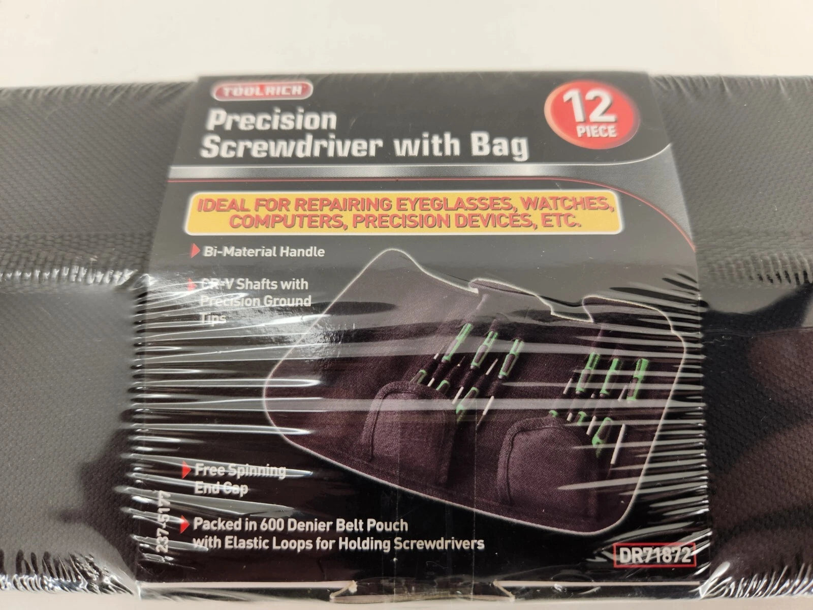 Sealed TOOLRICH 12 Piece Precision Screwdriver With Bag #DR71872 Brand New