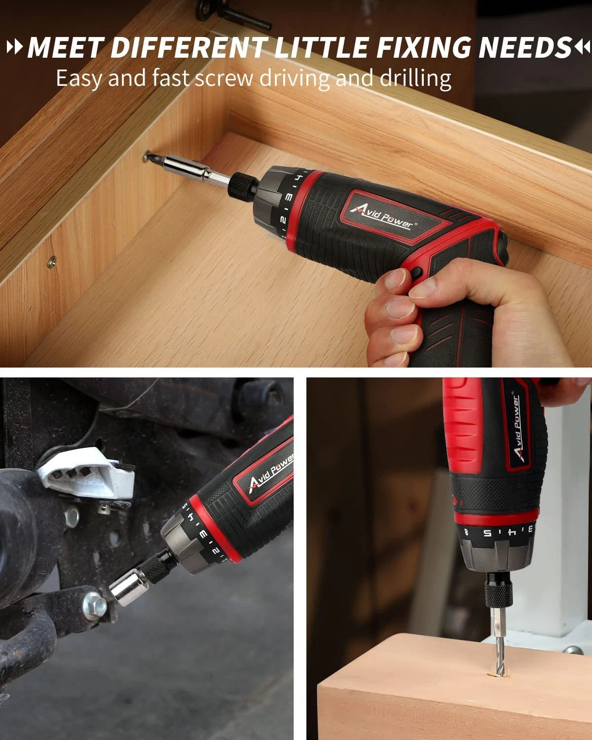 Electric Screwdriver Set Rechargeable 4V Cordless Screwdriver Kit with 44pcs ...