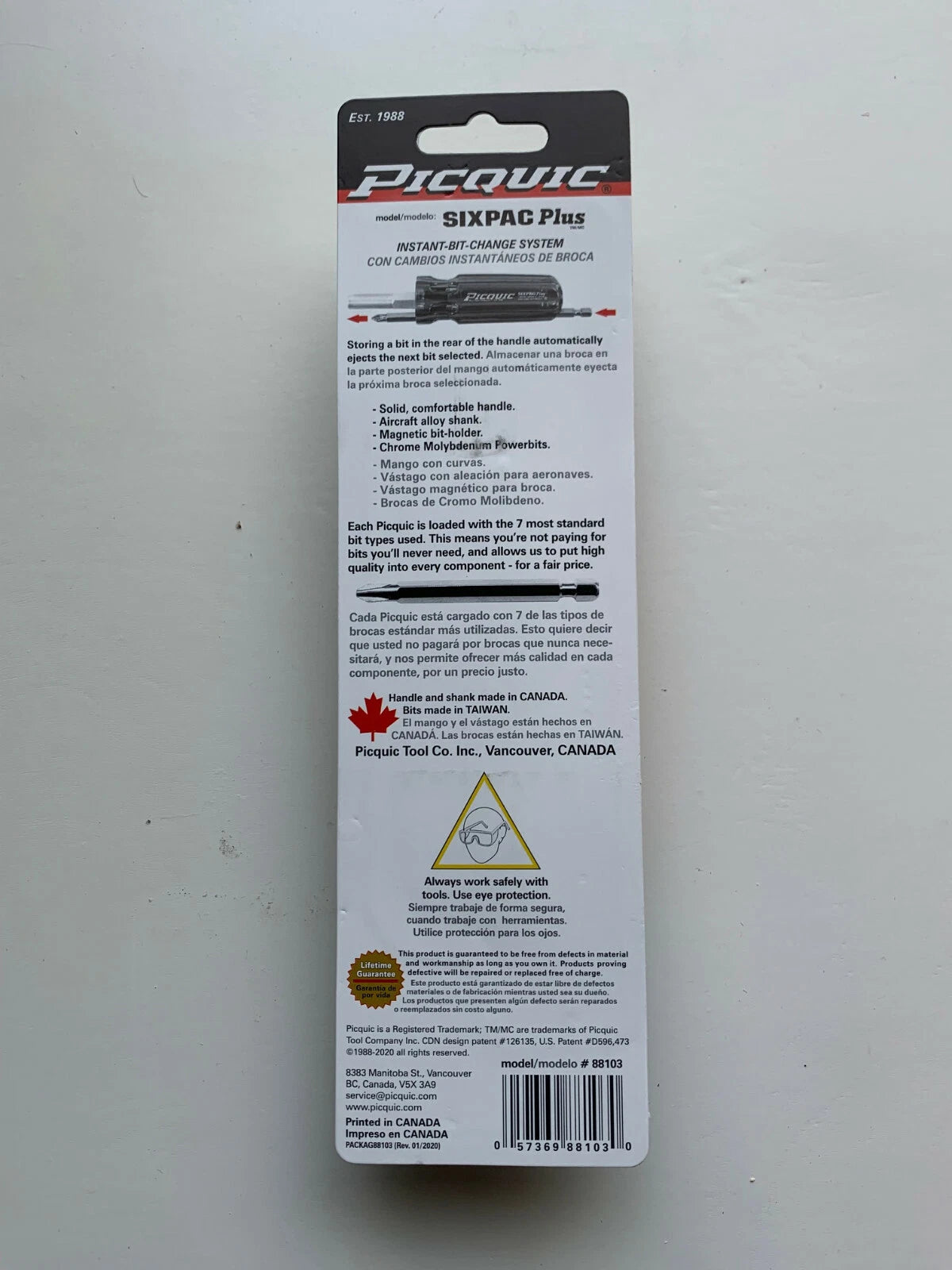 PICQUIC SIXPAC Plus Screwdriver Multi Bit w/ 7 Hex Bits - "Teal"