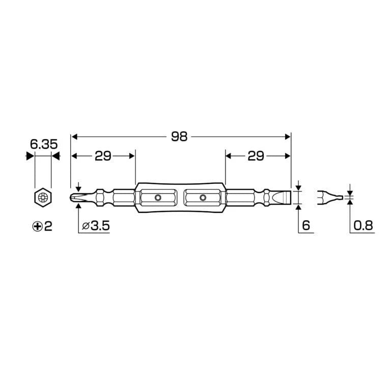 Vessel 220USB-P1 Electric Screwdriver & ANEX Bit Double-ended 1000v set