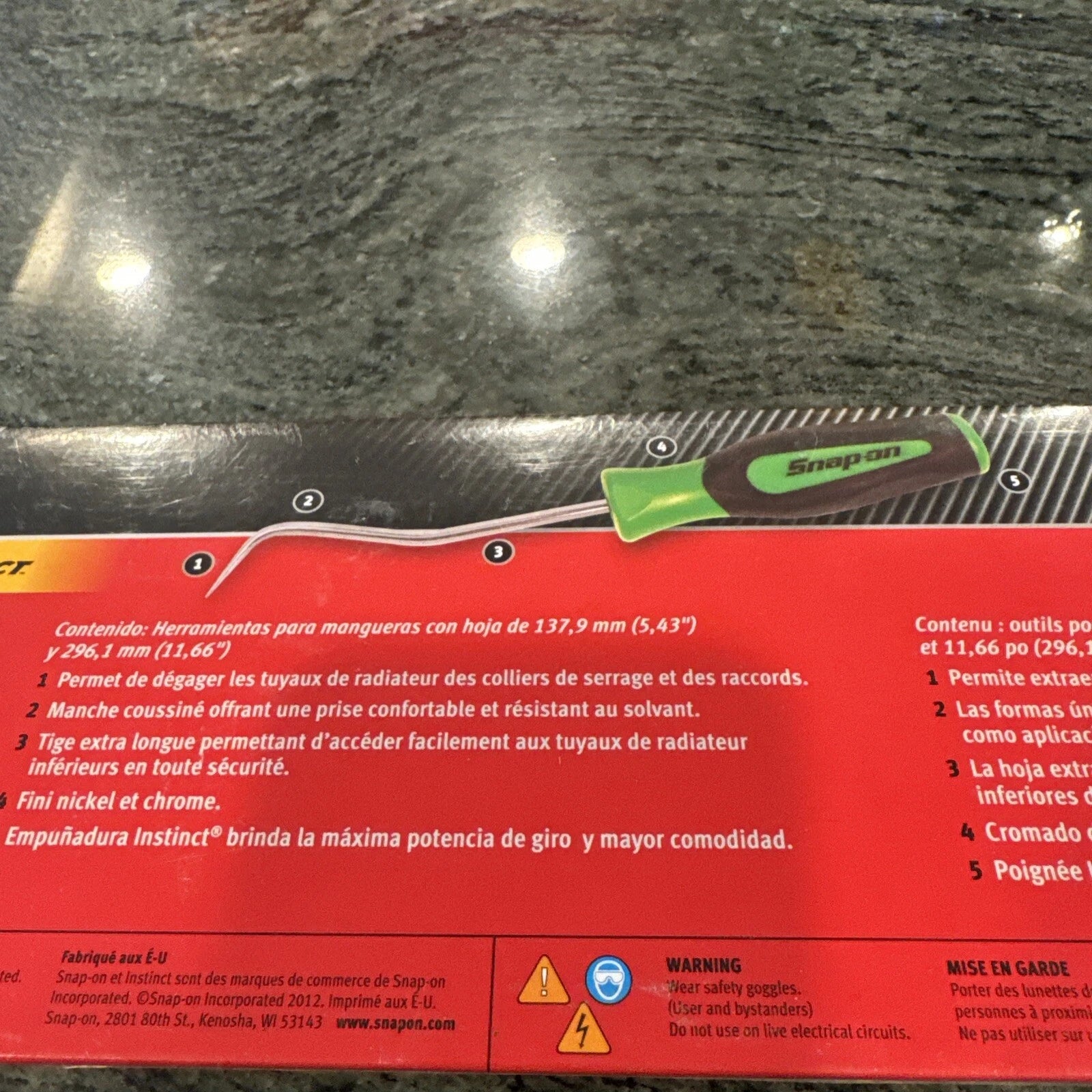 Snap-on sgrht2bg 2 pc radiator hose pick set green sealed