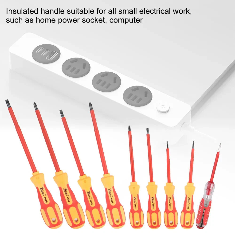 Magnetic Screwdriver Set Insulated Phillips Slotted Bits Electrician Hand Tools-
