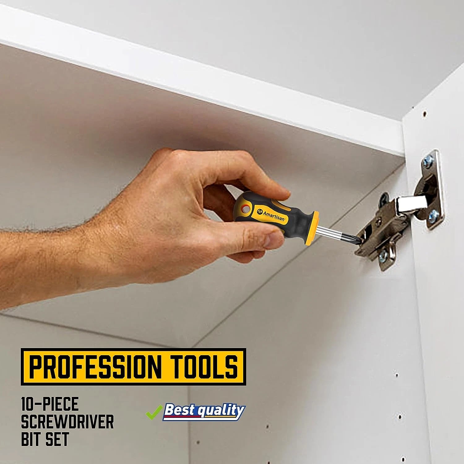 Amartisan 10-Piece Magnetic Screwdrivers Set, 5 Phillips and 5 Slotted Tips Prof