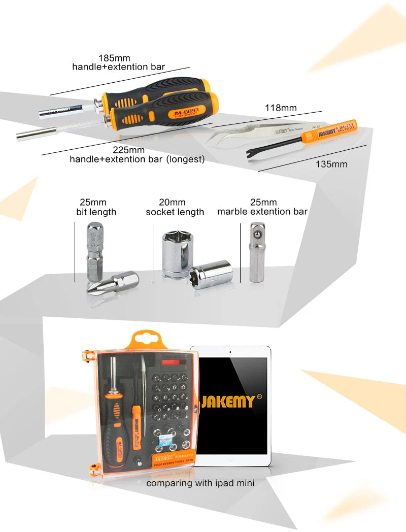 JM-6093 33 in1 Screwdriver Socket Set Eletronic repair set Home appliance tools