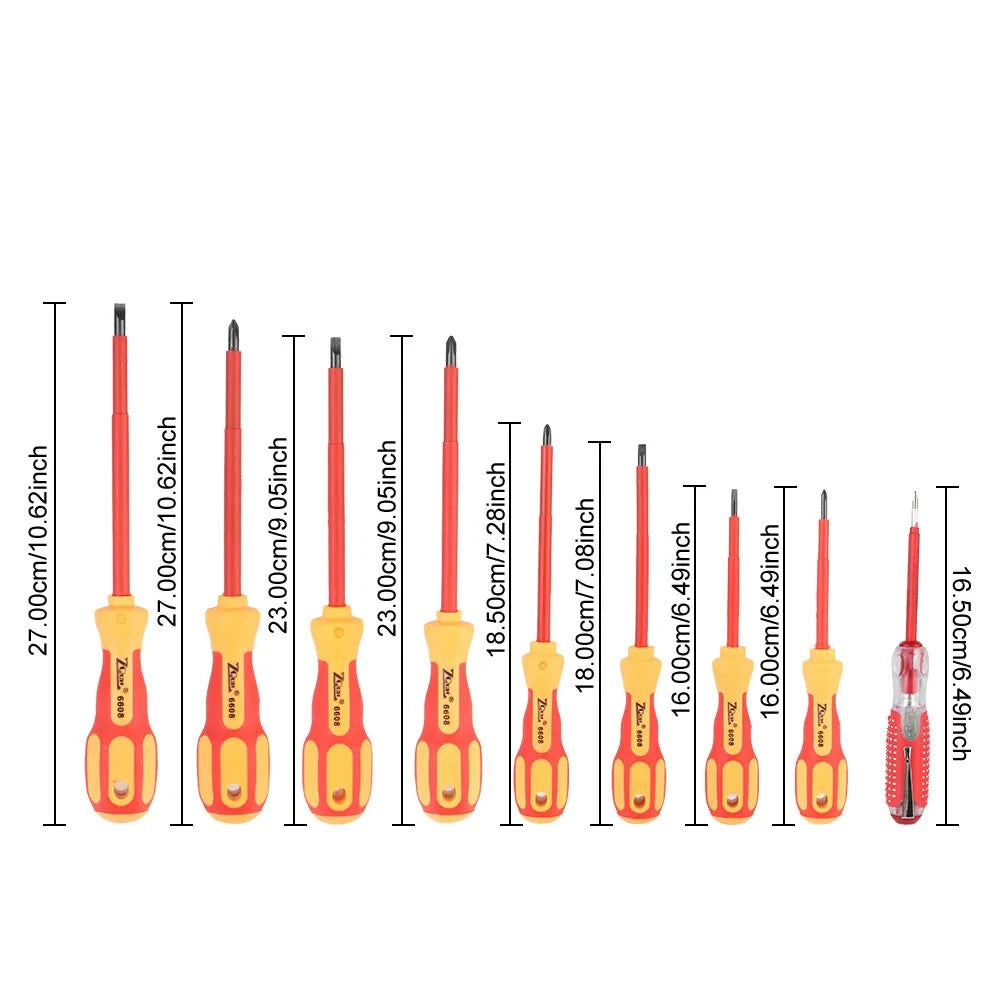 Magnetic Screwdriver Set Insulated Phillips Slotted Bits Electrician Hand Tools-