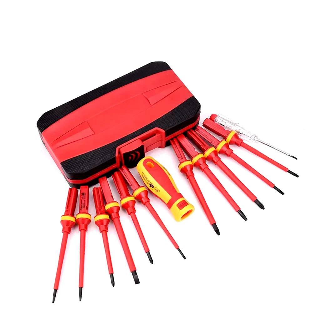 Electrician Repair Tools Kit 13pcs 1000V Changeable Insulated w/ magnet