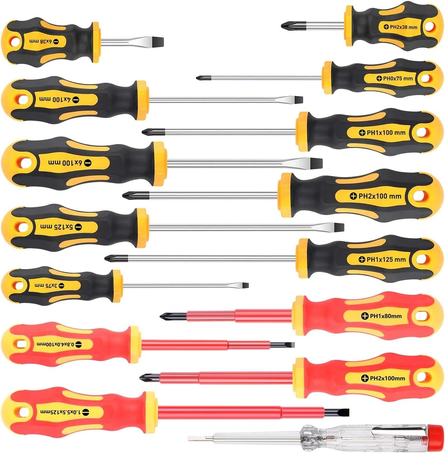 Amartisan 10-Piece Magnetic Screwdrivers Set, 5 Phillips and 5 Slotted Tips Prof