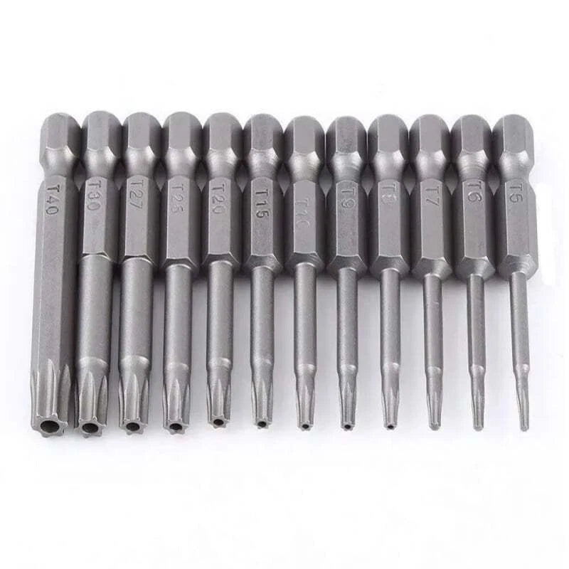 NEW Torx Bit Set w/ Ratchet Handle -13PC T6-T50 2" Bits - Perfect for Mechanics