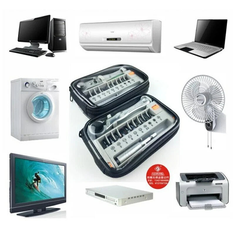 Screwdriver Bit Portable Two-Way Ratchet Compact Set Tool Phillips Screwdriver