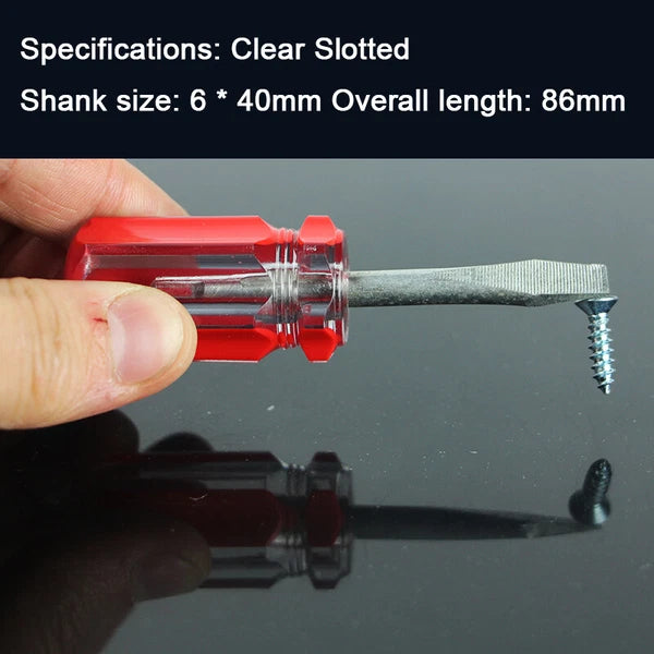 Clear Plastic Soft Grip Screwdriver Set Slotted /Phillips Head Small Screwdriver