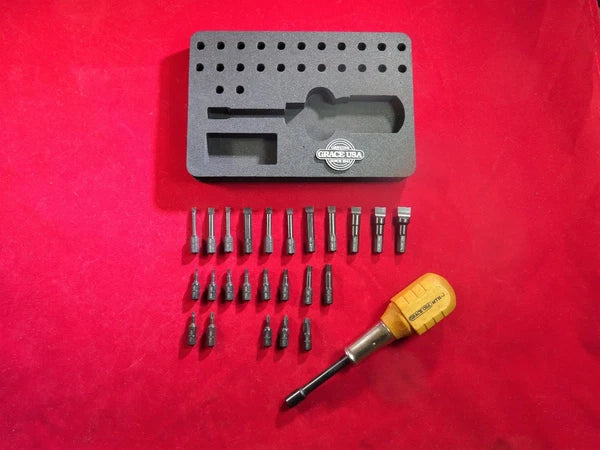 GRACE USA MT-24 Gunsmith 24 Bit Magnetic Tip Screwdriver & Stand Set USA MADE