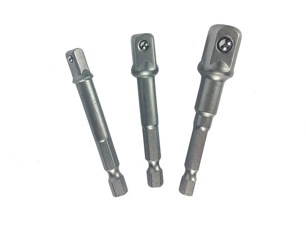 Socket Adapter Set 3pc 1/4" 3/8" 1/2" Impact Drill Bits Driver Adapter