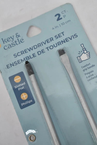 Key & Castle Screwdriver Set Slotted/Phillips 2 Piece Kit Comfort Handle Tools