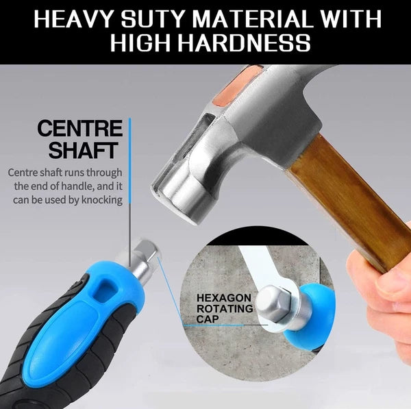 Go-Thru Heavy Duty Screwdriver Set: 12-Piece Chrome Vanadium Steel Tool Kit